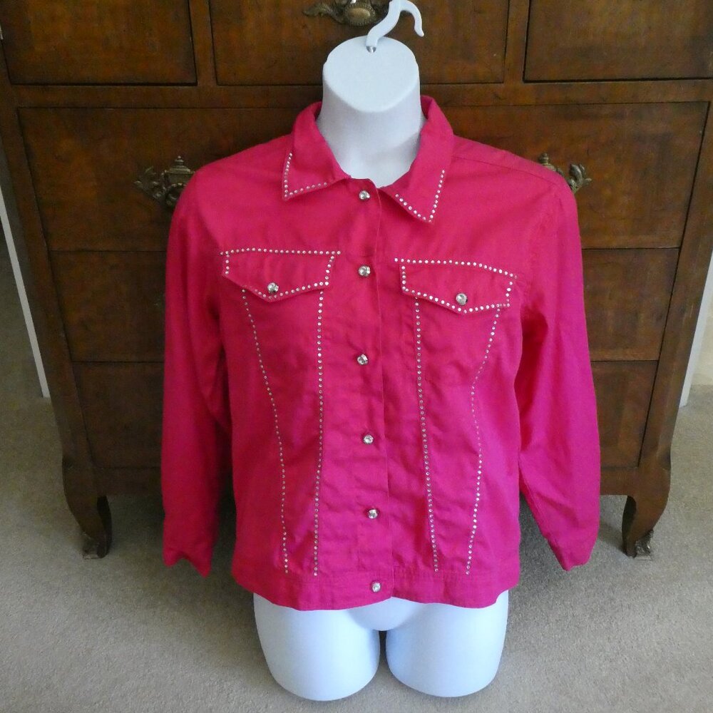 Get Lucky Women's Pink Long Sleeve Button Down Shirt / Jacket Size M